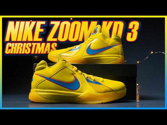 Nike Zoom KD 3 'Christmas' 實鞋介紹 / 超鮮豔亮黃的聖誕配色有夠帥！KD 4 一切的經典元素都源自於這雙！