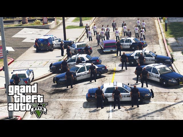 GTA 5 - Battle of Grove Street! LSPD Let's Be Cops Mod! GTA 5 COPS Patrol!