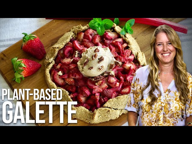 PLANT-BASED STRAWBERRY RHUBARB GALETTE (so simple & delicious!)