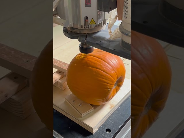 The Easiest Way to Carve A Pumpkin...USE A CNC! #CNC #halloween #pumpkin #carving #diy #maker #asmr