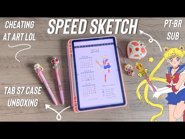 🎨 Speed Drawing 🌙 Sailor Moon Bullet Journal | Galaxy Tab S7