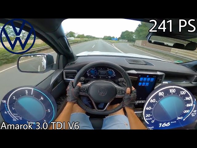 2023 VW Amarok 3.0 TDI (241 PS) PanAmericana POV Testdrive Autobahn Beschleunigung & Speed