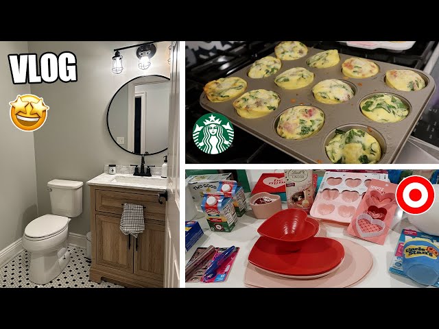 Vlog | Target Shopping, Finished Bathroom, Starbucks Egg Bites at Home