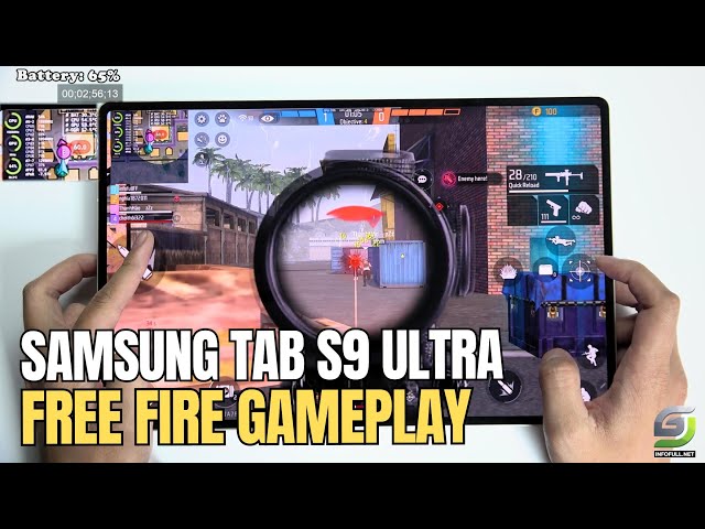 Samsung Tab S9 Ultra test game Free Fire Update 2024 | Highest 60FPS