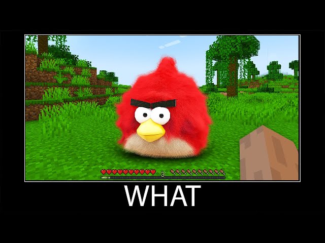 Minecraft wait what meme part 239 realistic minecraft Angry birds