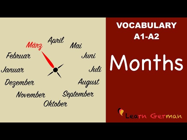 Learn German Vocabulary - Months in German (Monate)