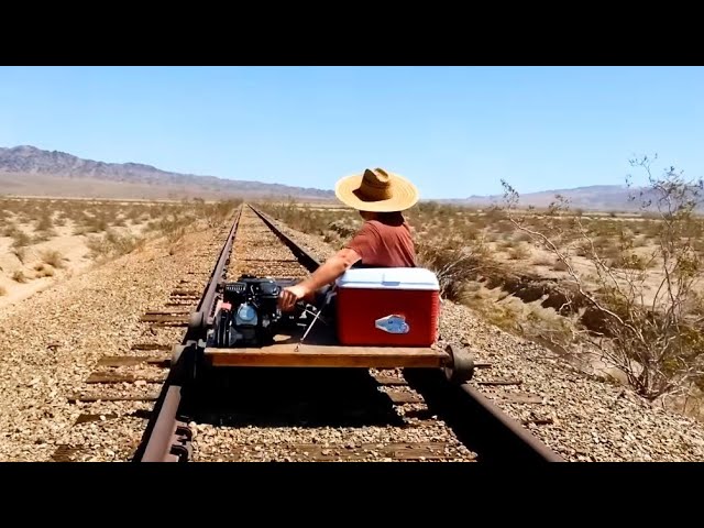 Rail Cart ride on abandoned Eagle Mountain Railroad in Southern California