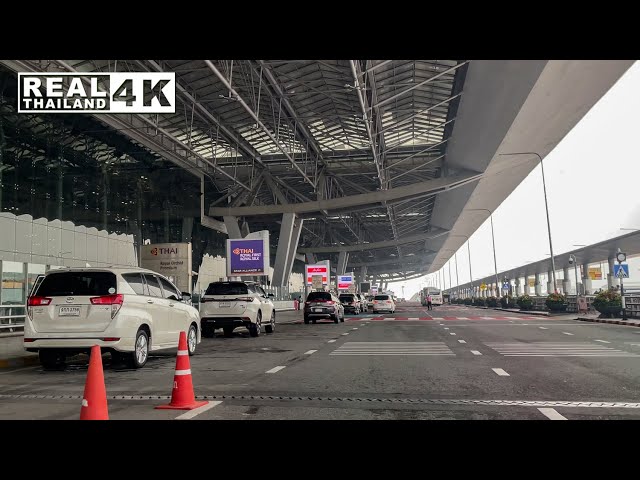 【4K】Driving From Suvarnabhumi Airport  to Downtown Bangkok by expressway (2021)