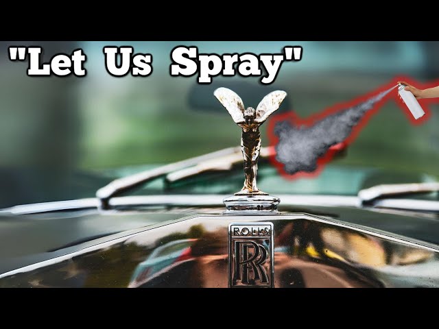 "LET US SPRAY"  Spraying a Rolls-Royce with a Rattle Can