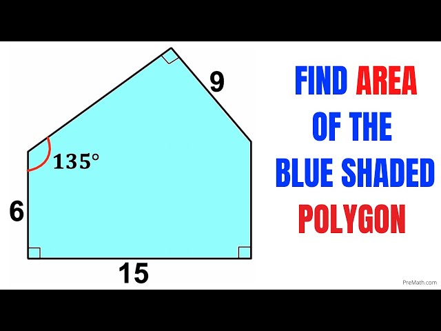 Calculate Area of the Blue shaded Polygon | Irregular Pentagon | Important Geometry skills explained