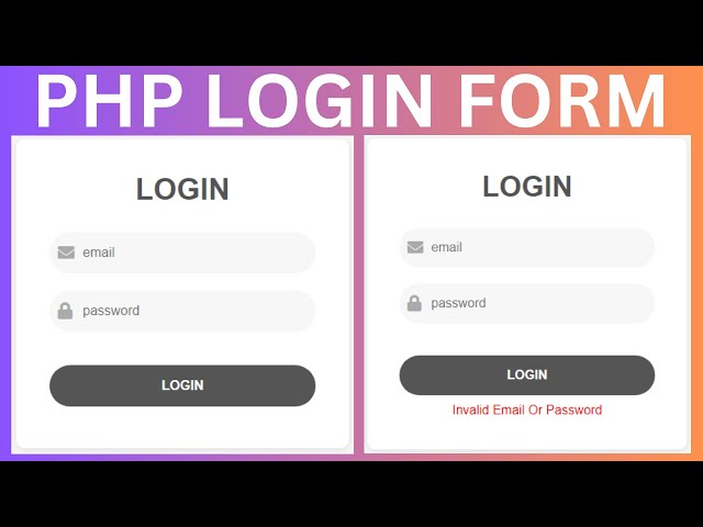 How to Make Login Form in PHP and MySQL Database For Beginners - With Source Code