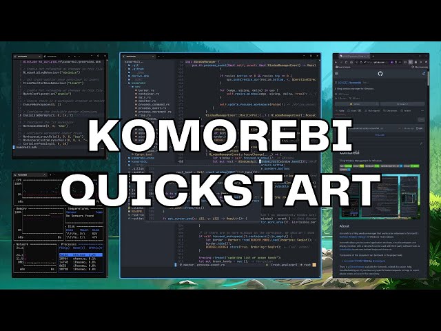 Komorebi | Windows 11 Tiling Window Manager | Quickstart Walkthrough Tutorial