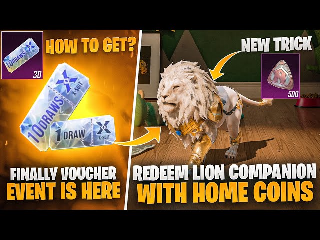OMG 😱 New Trick | Redeem Lion Companion With Home Coins | Finally Voucher Event Is Here How To Get?