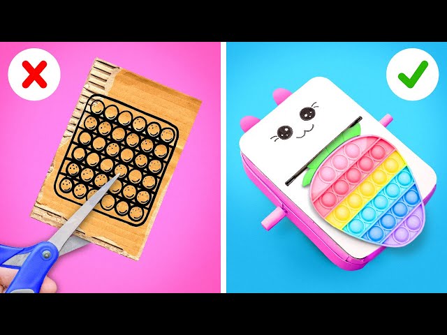 CARDBOARD CRAFTS TO MAKE AT HOME || Rich VS Broke Hacks! Awesome DIY Ideas by 123 GO! Series