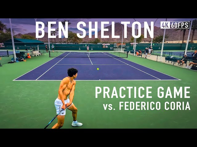 Ben Shelton Practice Set with Federico Coria [4K 60fps]