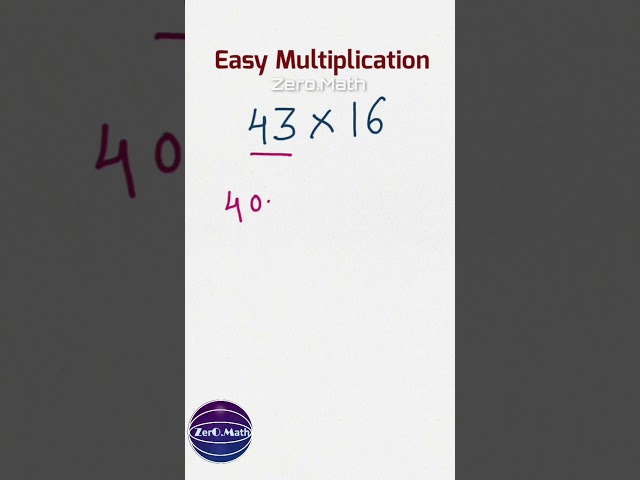 multiplication in mind #shorts #math #multiplication #ytshorts #zeromath