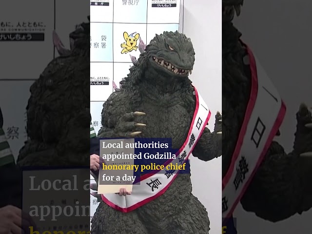 IN A MINUTE: Godzilla named honorary Tokyo police chief for a day #shorts