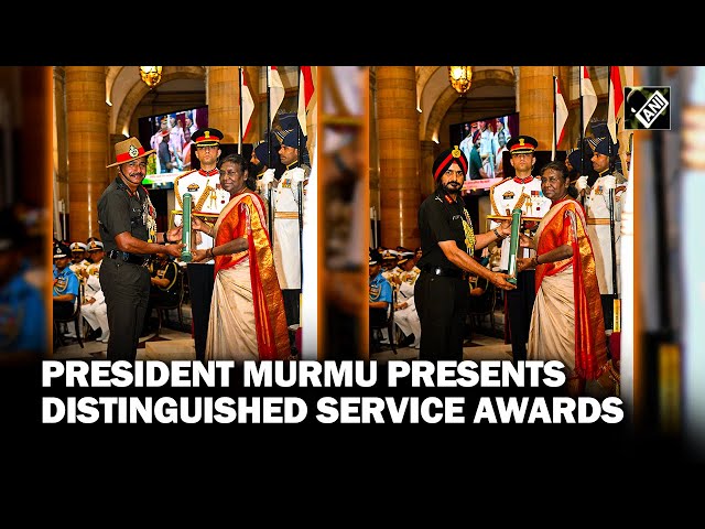Delhi: President Droupadi Murmu presents Distinguished Service Awards to Armed Forces personnel
