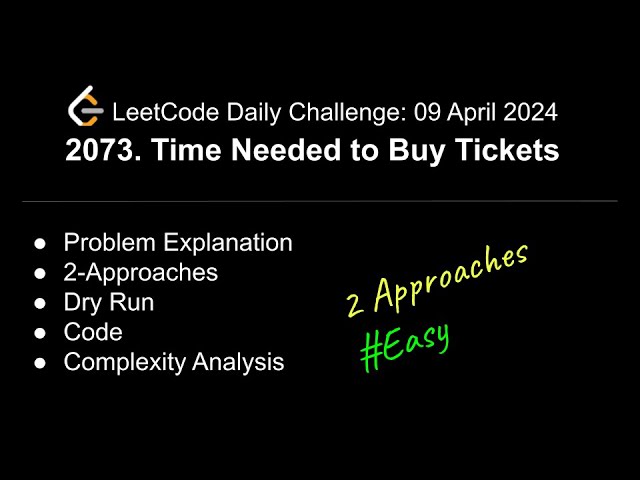 Daily LeetCode Challenge: 2073.Time Needed to Buy Tickets | C++ | Easy | @shwetabhagat8920