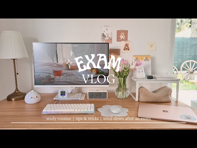 exam vlog ☕ || study routine || tips & tricks || wind down after an exam