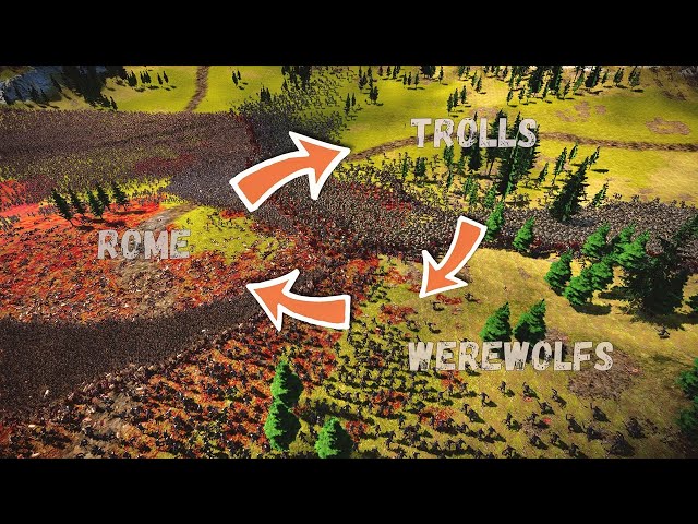 Battle of 3 Armies: Trolls vs Werewolfs vs Rome - UEBS 2