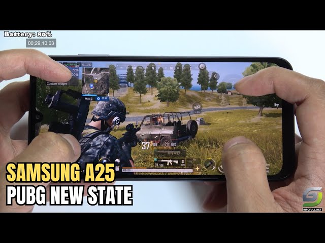 Samsung Galaxy A25 test game PUBG New State 90 FPS Ultra Graphics