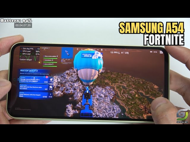 Samsung Galaxy A54 Fortnite Gameplay New Update