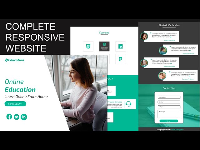 Complete RESPONSIVE Animated Online Education Website Design Using HTML/CSS/JQUERY/BOOTSTRAP
