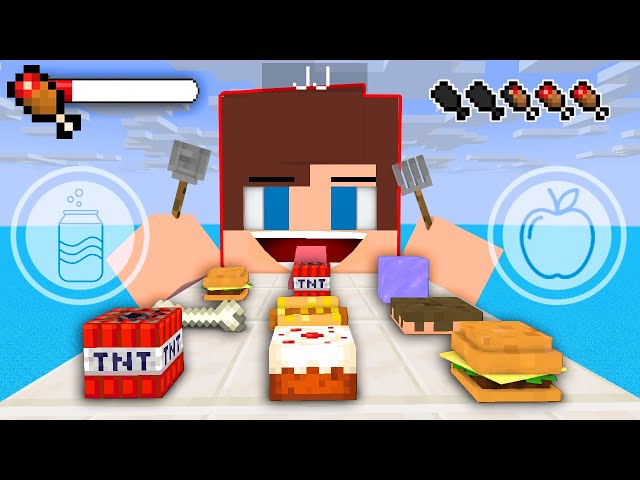 JJ EATING RUN Food Game with Mikey - Maizen Minecraft Animation