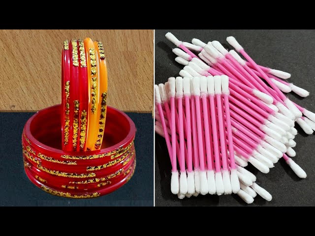 3 Amazing Home Decor Crafts out of waste Bangles and Earbuds