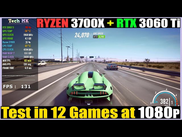 Ryzen 7 3700X - RTX 3060 Ti | Test in 12 Games at 1080p - Tech MK