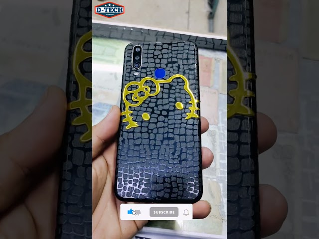 Vivo mobile backcover wrap with black crocodile skin  #mobilewrap