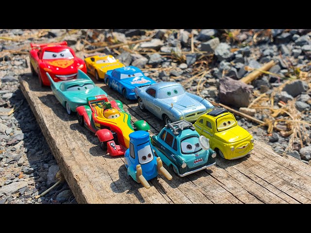 Looking for Disney Pixar Cars On the Rocky Road 1: Lightning Mcqueen, Chick Hicks, Dinoco King