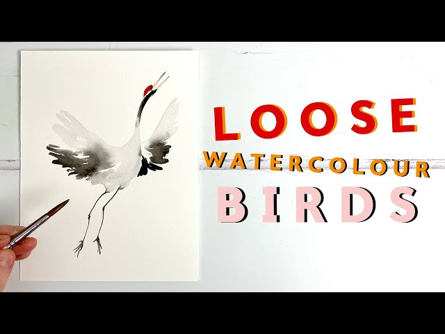 How To Paint A Loose Watercolour Japanese Crane
