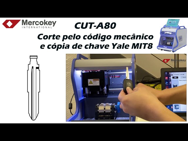 Máquina de corte CUT A80: Corte pelo código mecânico e cópia de chave Yale MIT8