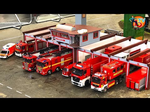 RC FIRE TRUCKs in FIRE RESCUE. RC FEUERWEHR SCANIA, RC MB