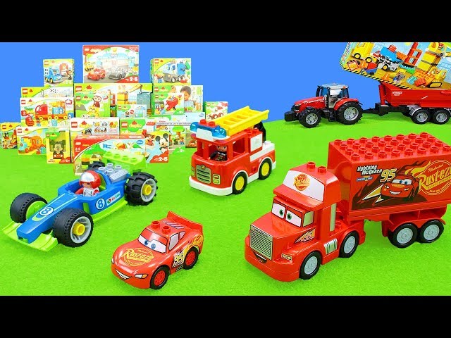 Lego Duplo Excavator, Cars, Tractor, Fire Engine, Police | Play & Building Action Unboxing for Kids