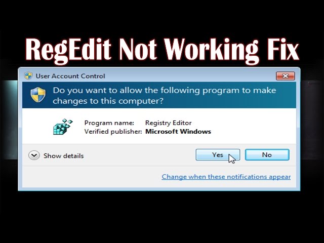 RegEdit Not Working Fix