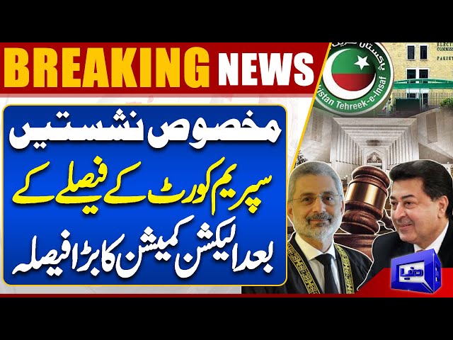 Breaking News!! PTI Reserved Seats | Supreme Court Decision | Election Commission | Dunya News