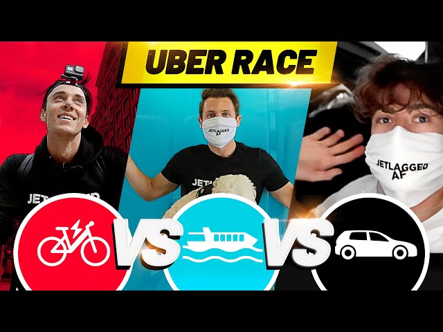 INSANE UBER RACE ACROSS LONDON: Bike vs Boat vs Car