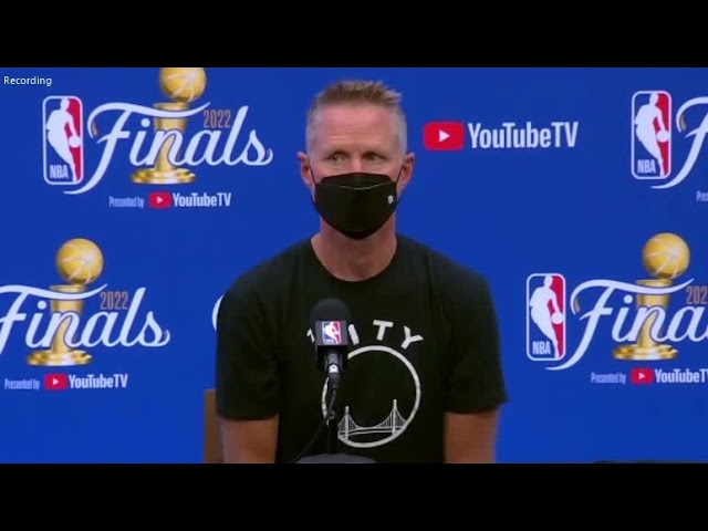 Steve Kerr pregame; Warriors faces the  Celtics in Game 3 of The Finals