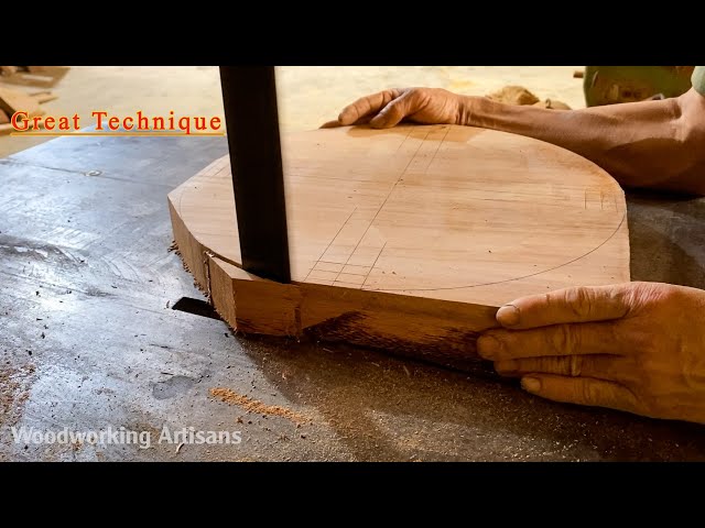 Excellent Technique And Skill Of The Carpenter - Making A Round Chair With High Legs From Hard Wood