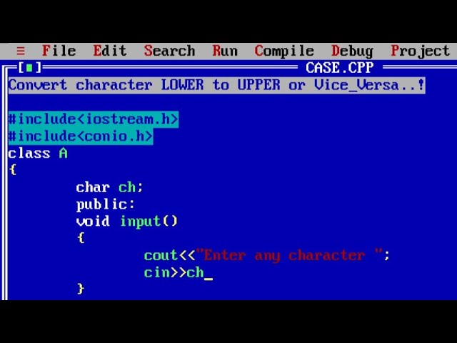 C++ program to convert character uppercase into lowercase or vice-versa using class | Learn Coding