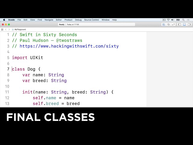 Final classes – Swift in Sixty Seconds