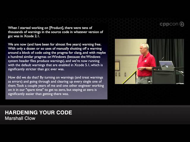 CppCon 2014: Marshall Clow "Hardening Your Code"