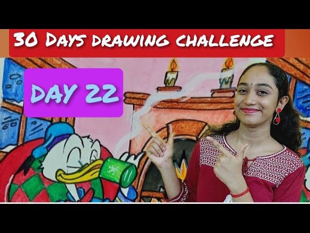 Day 22 of 30 days drawing challenge -Quack-tastic Creations: Drawing Our Favorite Cartoon Character🦆