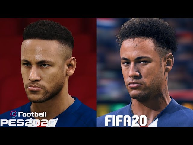FIFA 20 vs PES 2020 - PSG Player Faces Comparison