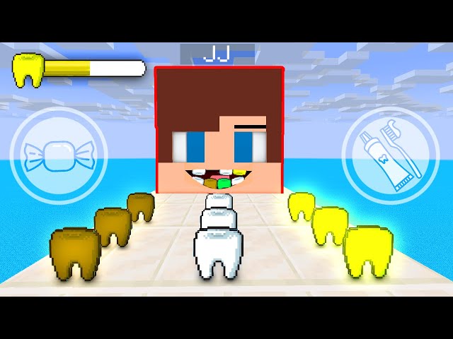 JJ Smile Rush Game with Mikey - Dentist Simulator - Maizen Minecraft Animation