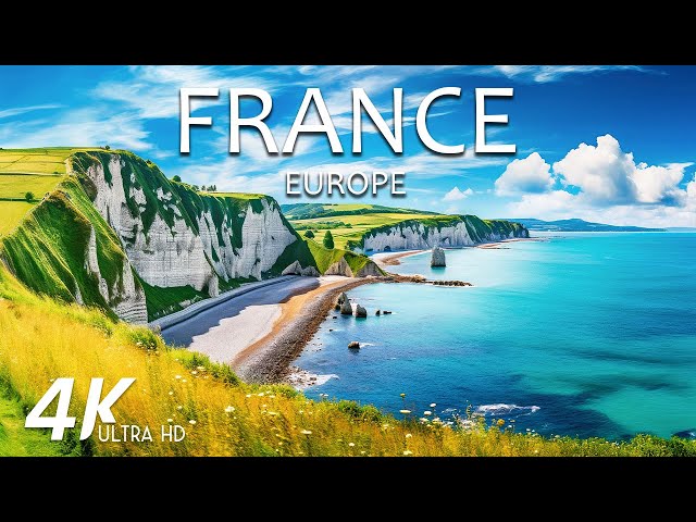 FLYING OVER FRANCE (4K Video UHD) - Calming Piano Music With Beautiful Nature Film For Stress Relief
