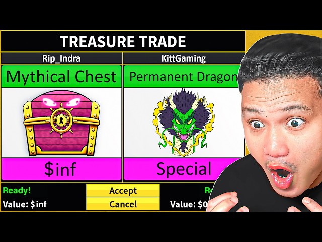 Trading MYTHICAL CHEST For 50 Hours In Blox Fruits